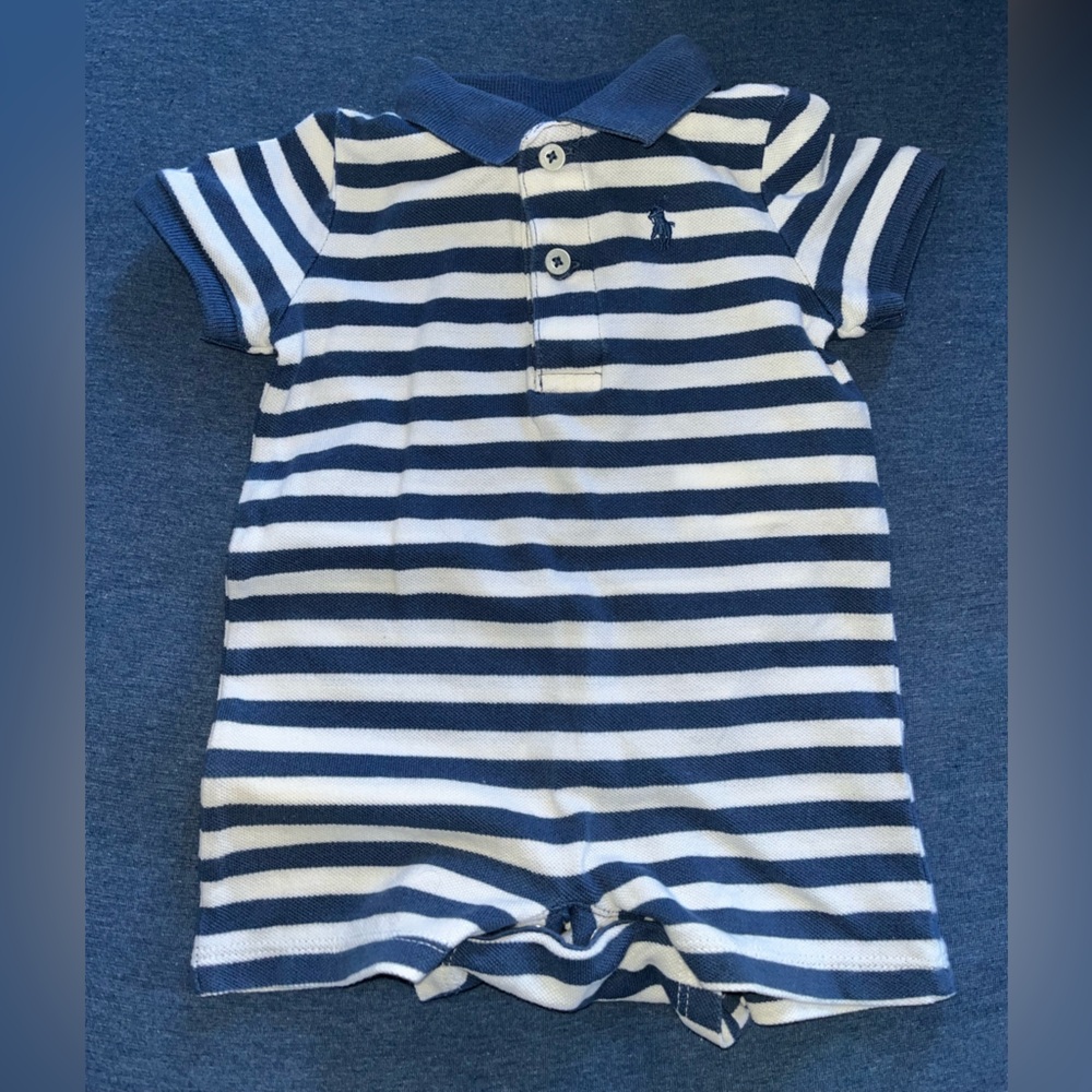 Ralph Lauren baby Polo in Navy and White Stripes